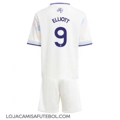 Camisa de Futebol Aston Villa Harvey Elliott #9 Equipamento Alternativo Infantil 2025-26 Manga Curta (+ Calças curtas)